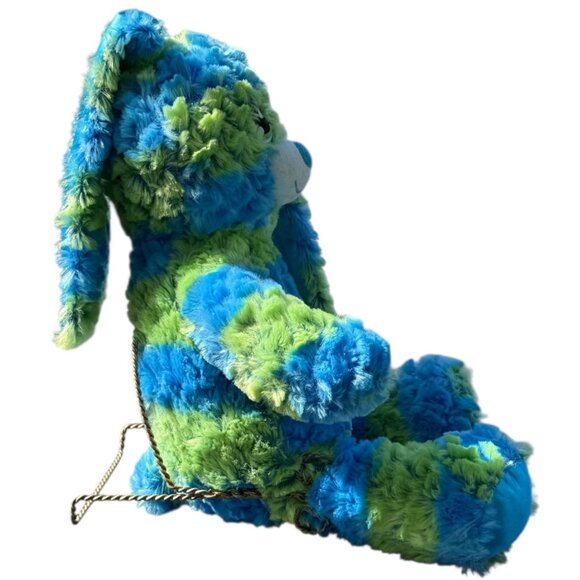 Build A Bear Plush Stuffed Bunny Rabbit Blue Green Stripes Support Pet Toy - Picture 3 of 16